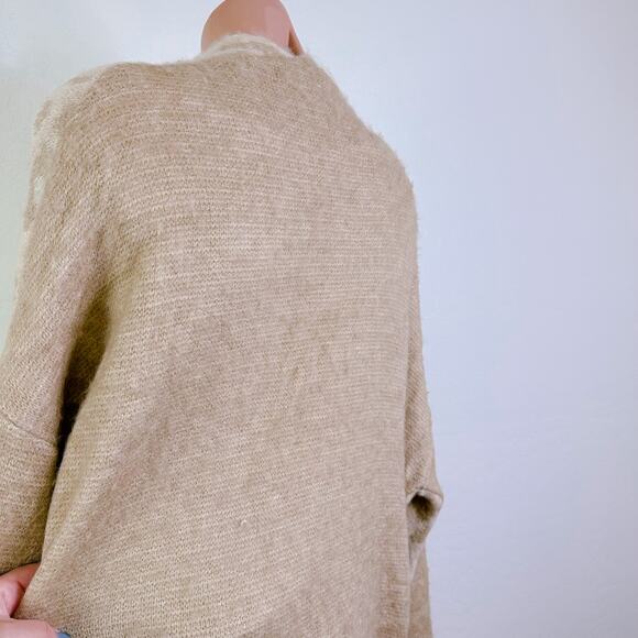 Topshop Leopard Animal Print Longline Open Front Cardigan Duster Tan Cream 4 6 - Picture 8 of 11